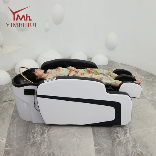 Salon professional electric hair washing massage chair head water therapy shampoo bed for barbershop