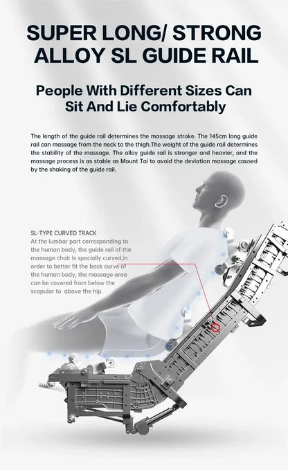 Massage Chair with Voice Control, Full Body Elastic Massage Chair with Voice Control, Heating, LCD Remote Control, Foot Rolle