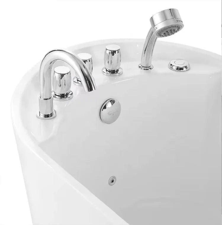 Modern Bathroom Whirlpool Air Jet Bath Tub Free Standing Acrylic SPA Massage Bathtub With Shower Faucet White