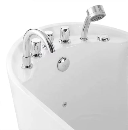 Modern Bathroom Whirlpool Air Jet Bath Tub Free Standing Acrylic SPA Massage Bathtub With Shower Faucet White