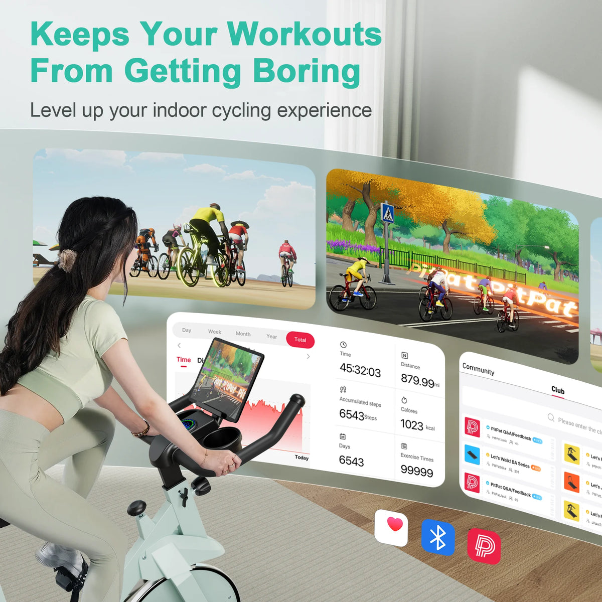 Superun Heimtrainer, Standfahrrad mit 32-stufigem Magnetwiderstand für Zuhause, geräuscharmes Trainingsfahrrad für den Heimgebrauch
