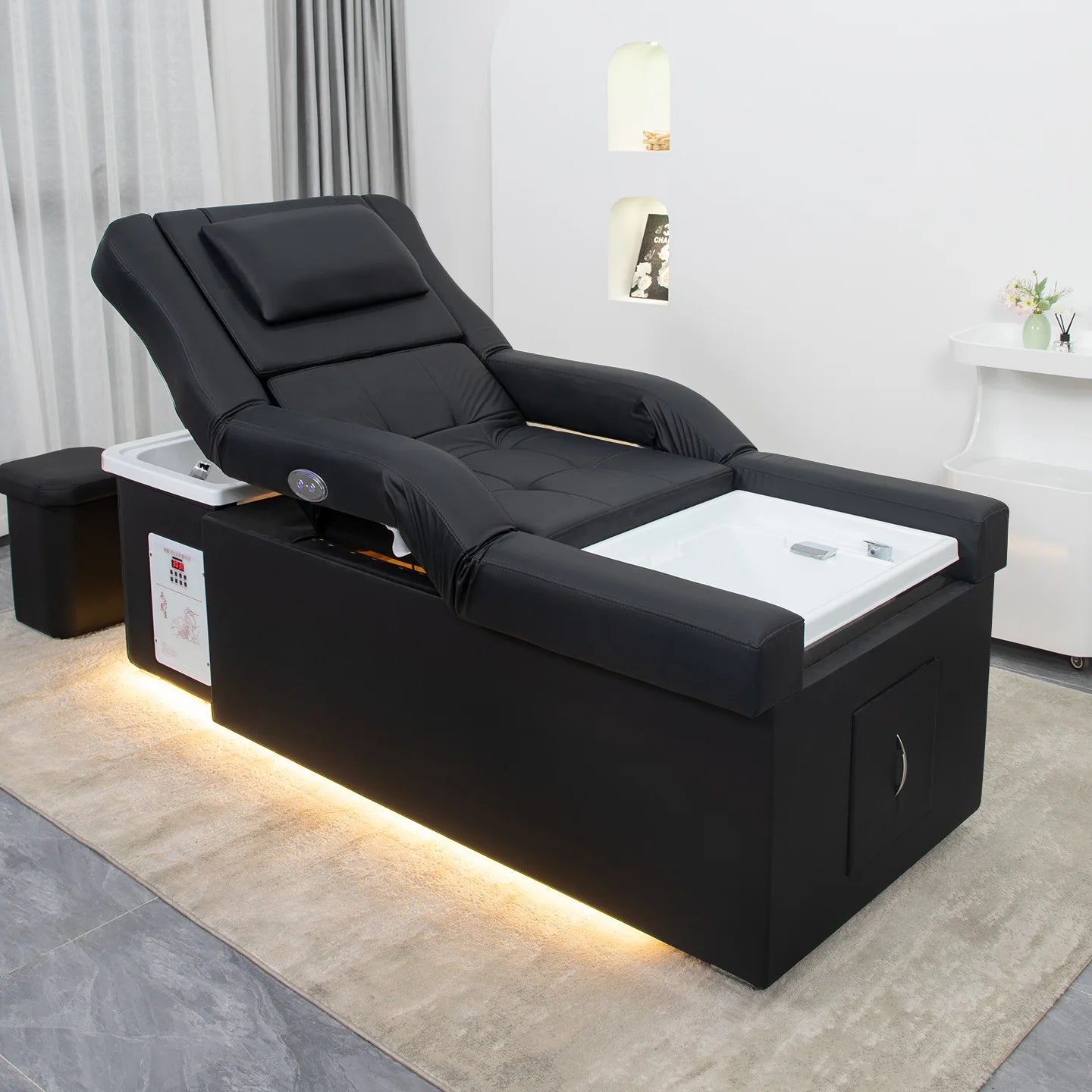Electric Lifting Sofa Head Therapy Shampoo Bed Foot Therapy Beauty Bed Wellness Center Massage Water Circulation
