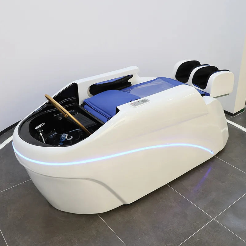 Electric massage shampoo bed Beauty salon shampoo bed Hair salon Flushing bed Fiberglass shampoo  Water circulation