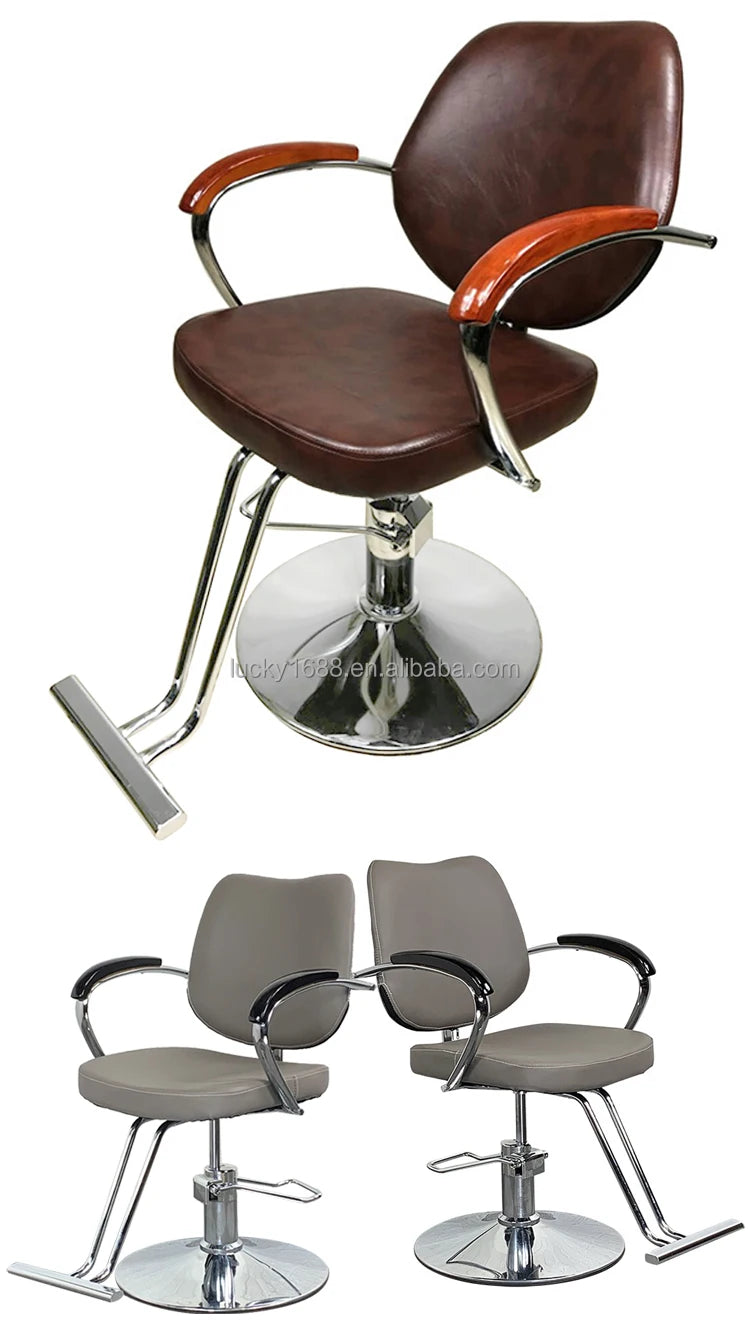 Verstellbarer Friseurstuhl mit Hydrauliklift 360° drehbar, PU-Leder Salonstuhl für Friseure, Beauty Spa Friseurladen