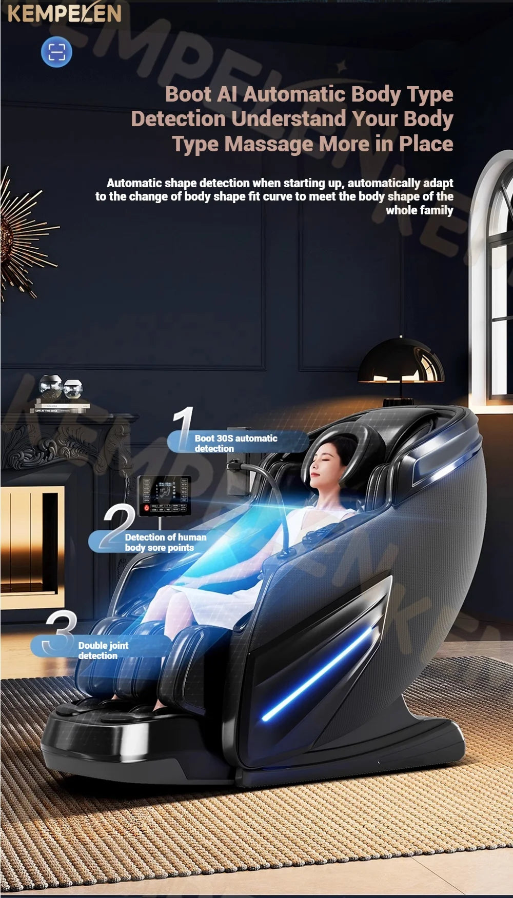 4D+ Jade 6-Rollen Massagesessel – Schwerelosigkeit, Thai-Stretch, KI-Sprache, 3 Jahre Garantie
