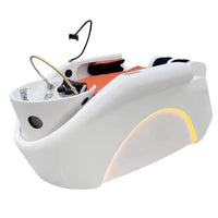 Professional Barber Shop Furniture Modern Intelligent Head Massage Salon Shampoo Bed Ceramic Basin Hydrotherapy Device