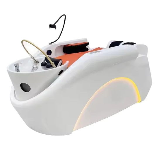 Professionelle Friseursalonmöbel Modernes intelligentes Kopfmassage-Salon-Shampoo-Bett Keramikbecken Hydrotherapiegerät
