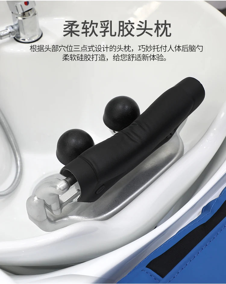 ss D Automatic Intelligent Electric Massage Shampoo Bed Barber Shop Ceramic Basin Flush Bed Hair Salon