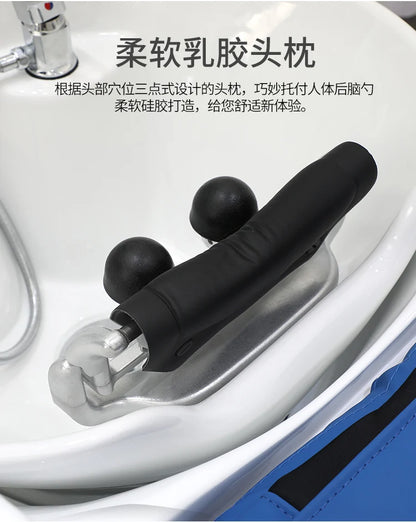 ss D Automatic Intelligent Electric Massage Shampoo Bed Barber Shop Ceramic Basin Flush Bed Hair Salon
