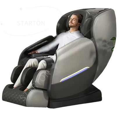 Luxuriöser Ganzkörper-Schwerelosigkeit-Massagesessel, PU-Leder, verstellbare Fußmassage, Kopfmassage, Sitz für Nacken, Taille, Bein, moderne Freizeit
