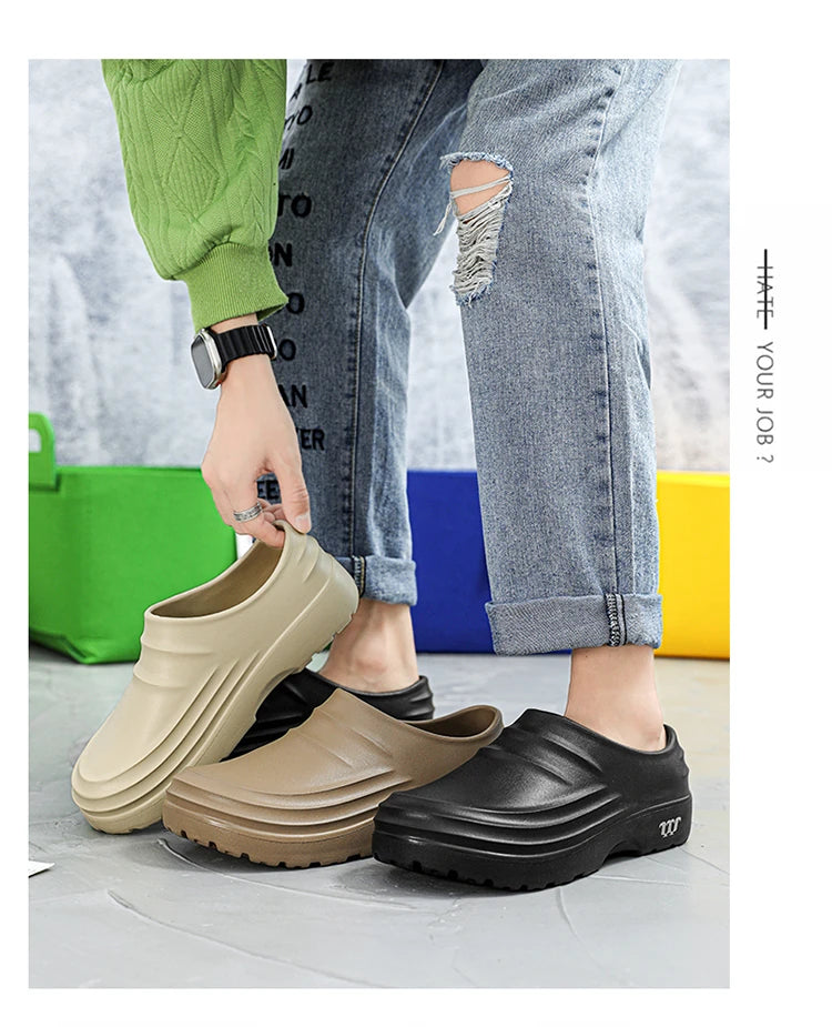 Summer Chef Shoes Anti Slip and Oil Proof Work Shoes Lazy Slippers  Casual Trendy Slippers One Step Fashion Shoes Sports Shoes