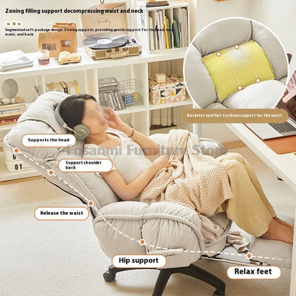 Komfortabler weicher Bürostuhl mit verstellbaren Armlehnen Ergonomischer Home-Office-Stuhl mit breiter Sitzfläche High-Back Gaming-Sessel