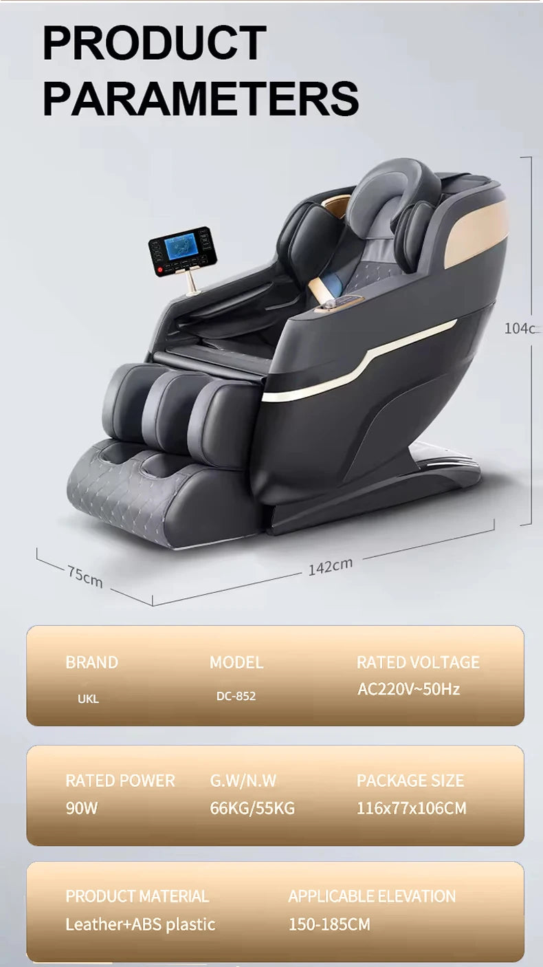 2025 new model massage chair 4d zero gravity full body AirBag Wrapped Automatic Heating Kneading Bluetooth music 3-year warranty