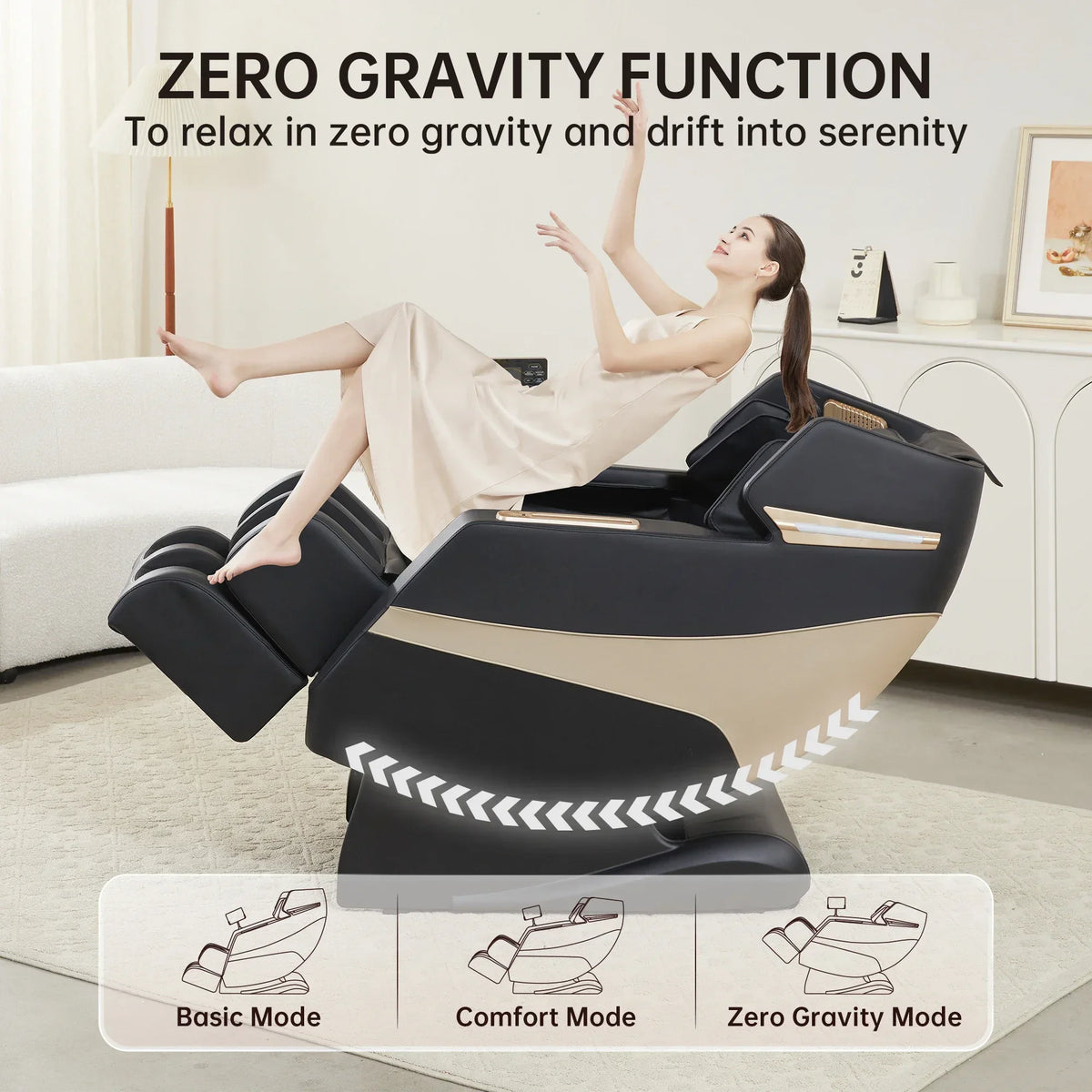 F12 Moderner Kunstleder-Relax-Sessel mit elektrischer Liegefunktion, Heizung, Massagefunktion und Musikwiedergabe, Ganzkörper für Wohnzimmer Sofa, Schwerelosigkeit
