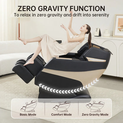 F12 Moderner Kunstleder-Relax-Sessel mit elektrischer Liegefunktion, Heizung, Massagefunktion und Musikwiedergabe, Ganzkörper für Wohnzimmer Sofa, Schwerelosigkeit