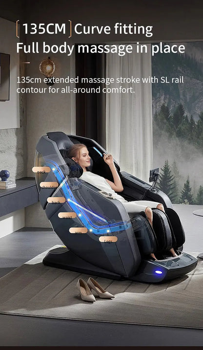 Zero Gravity Luxus Shiatsu Ganzkörper-Luftstreckungs-Doppelkern-Massagesessel