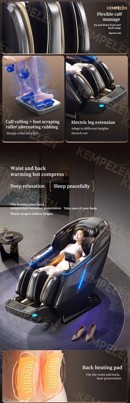 Dual-Core 4-Hand Massage Chair – Full Body Airbag Wrap, Optical Body Scan, Extended SL Track, Deep Leg & Foot Massage
