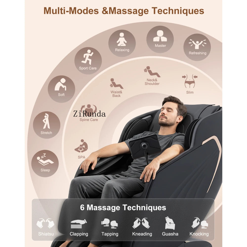 Ganzkörpermassagesessel Zero Gravity Fußrollen Rückenheizung LCD-Touchscreen SL-Track