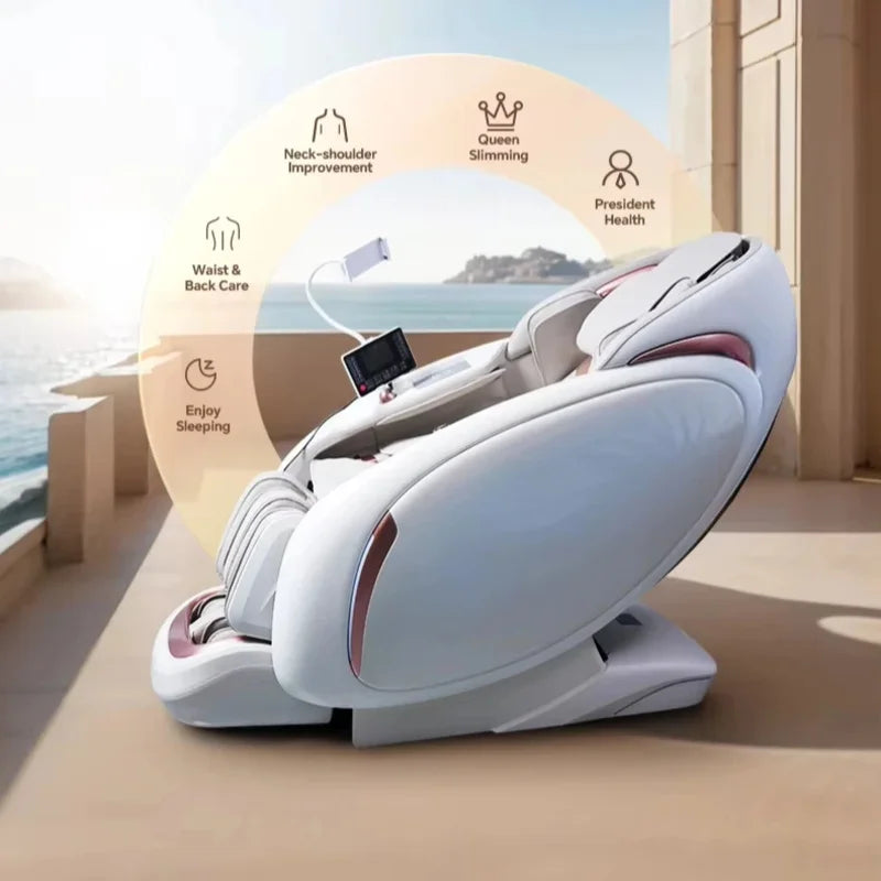 2025 Ganzkörper-Massagesessel Luxus Zero Gravity Shiatsu Elektrische Heizung SL Track 4D Massagesessel Ai Sprachsteuerung