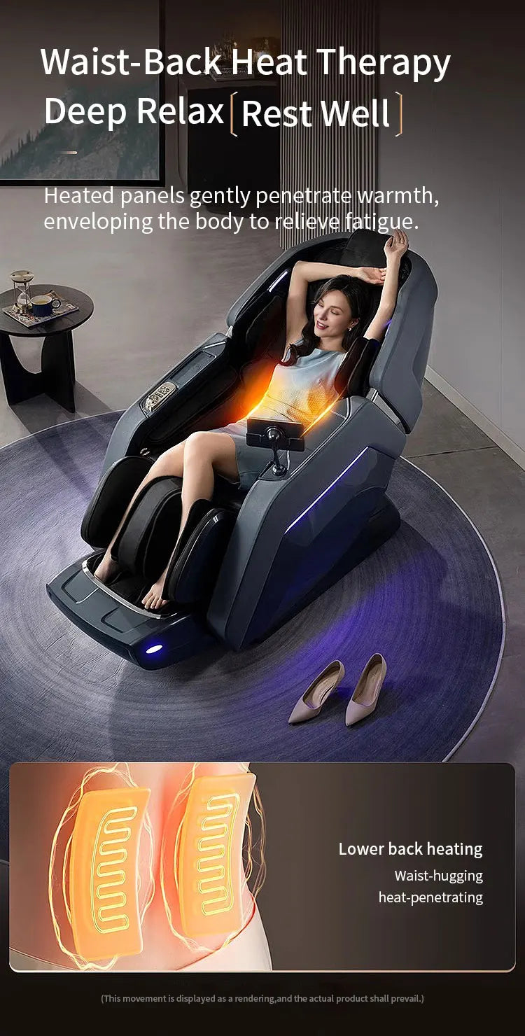 Zero Gravity Luxus Shiatsu Ganzkörper-Luftstreckungs-Doppelkern-Massagesessel