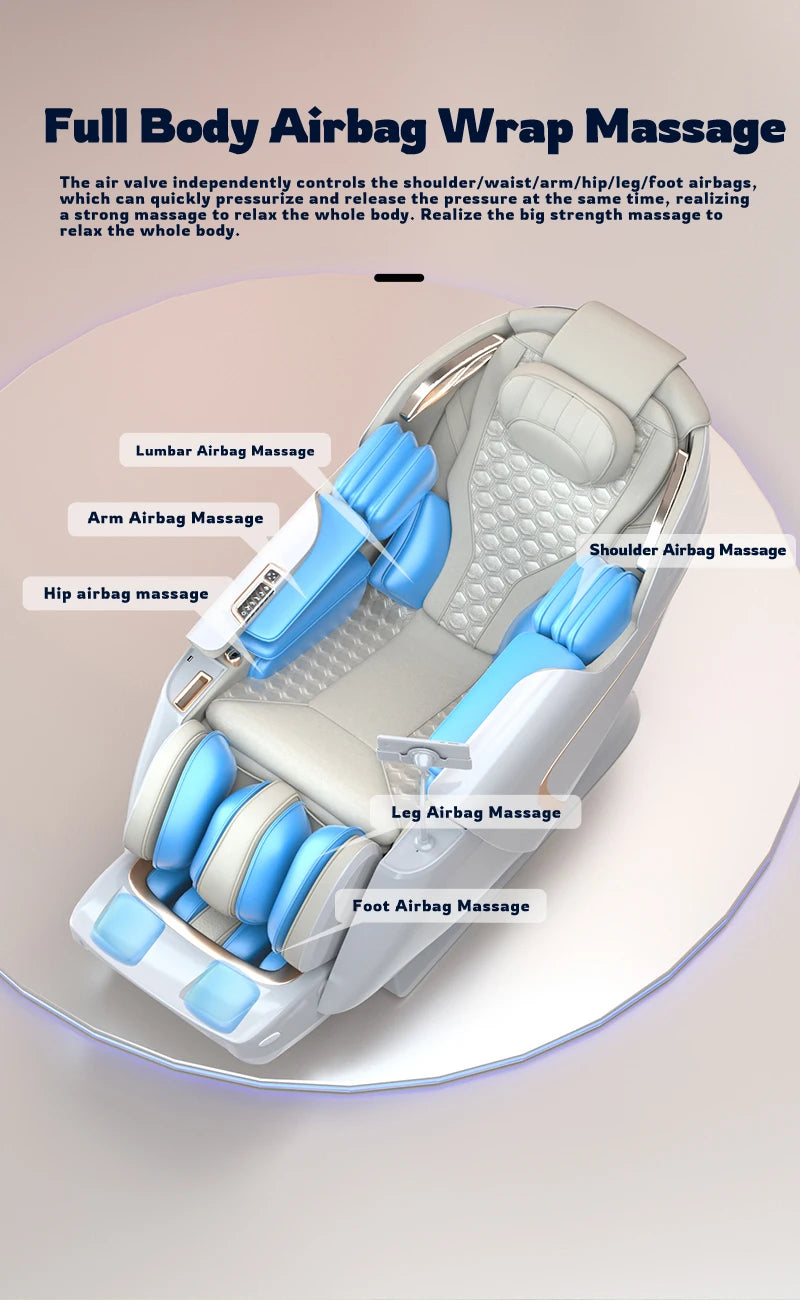4D Zero Gravity Massage Chair with SL-Track/AirBag & 3D Body Scan - Dual Core Electric Recliner Sofa for Home Office