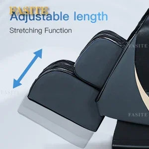Nordisch-minimalistischer schwarzer Shiatsu-Ganzkörpermassagesessel mit Luftsystem und Schwerkraft, Bluetooth-Lautsprecher und Wermuttherapie