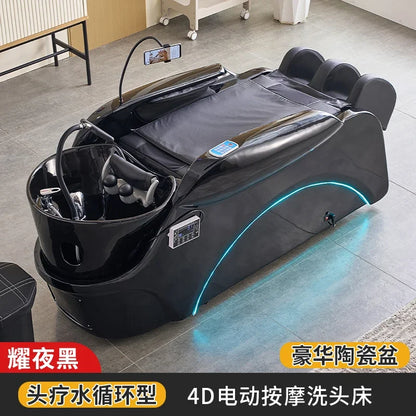 Elektrisches intelligentes Massage-Shampoo-Bett für Friseursalons, spezielles Begasungs-Kopfbehandlungs-Wasserzirkulationsbett