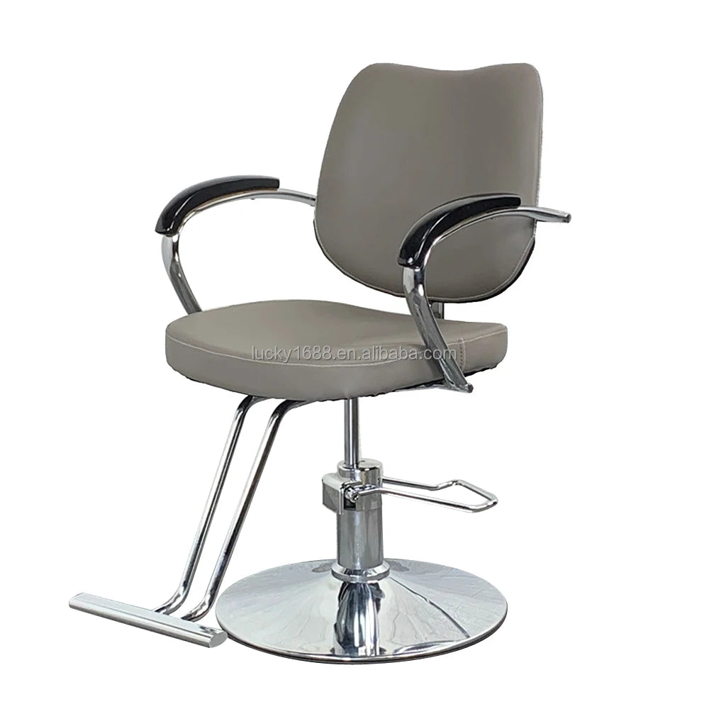 Verstellbarer Friseurstuhl mit Hydrauliklift 360° drehbar, PU-Leder Salonstuhl für Friseure, Beauty Spa Friseurladen
