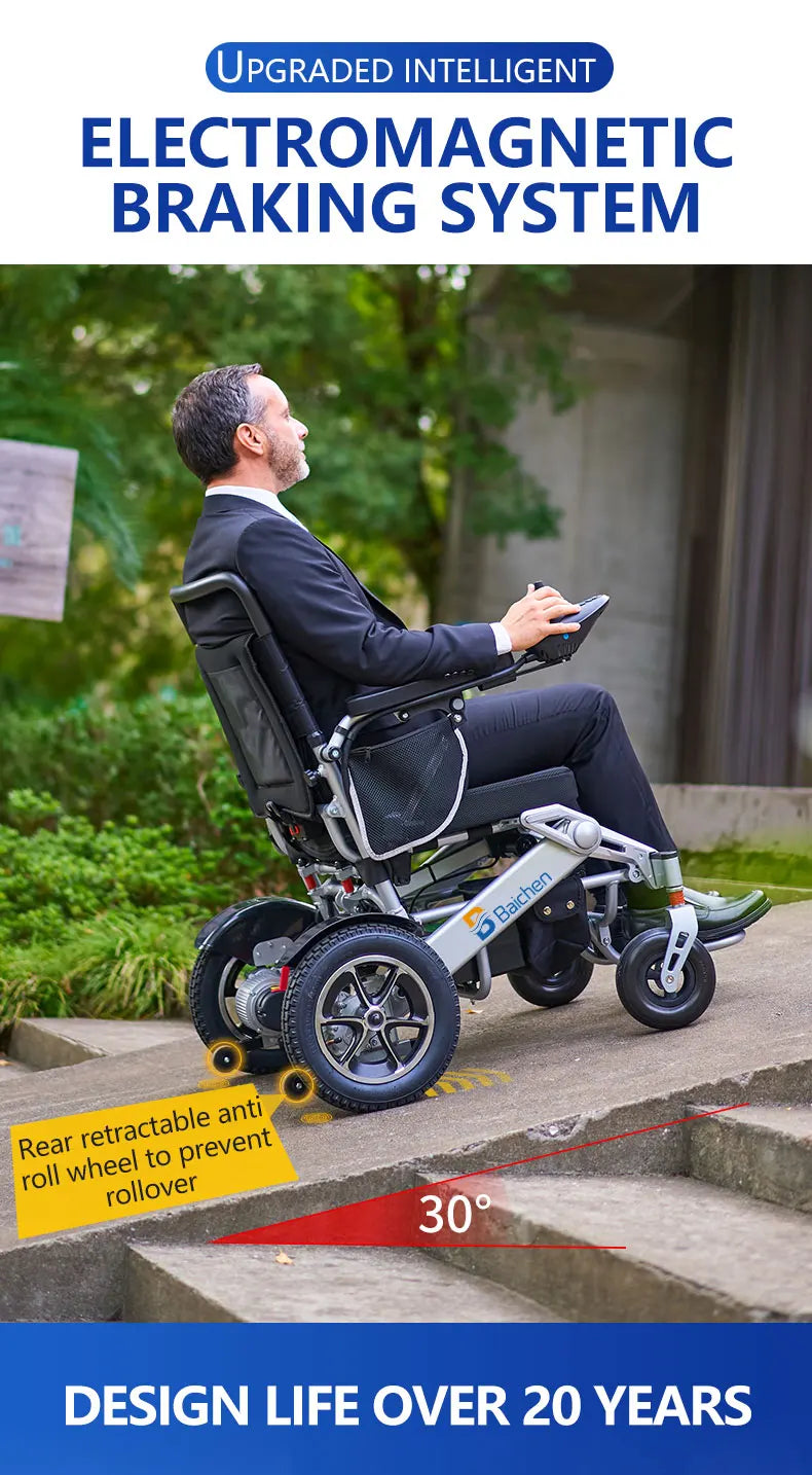 600W Double Motor Folding Wheelchair 13Ah Lithium Battery Wheelchair Electric