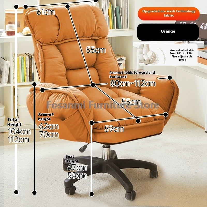 Komfortabler weicher Bürostuhl mit verstellbaren Armlehnen Ergonomischer Home-Office-Stuhl mit breiter Sitzfläche High-Back Gaming-Sessel