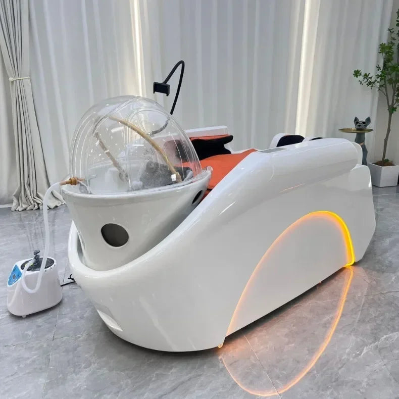 Fumigation Massage Head Spa Fully Automatic Intelligent Salon Furniture for Hair Salon High-end Commercial Shampoo Bed for Club