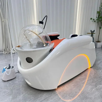 Fumigation Massage Head Spa Fully Automatic Intelligent Salon Furniture for Hair Salon High-end Commercial Shampoo Bed for Club