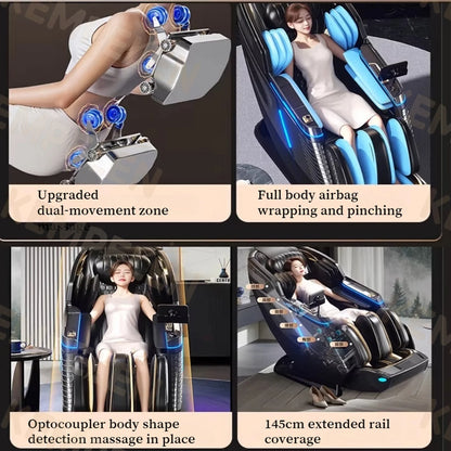 4D-Dual-Core-Massagesessel | Synchronisierte 4-Hand-Massage • Dual SL-Schiene • Ganzkörper-Airbags | Intelligenter Körperscan