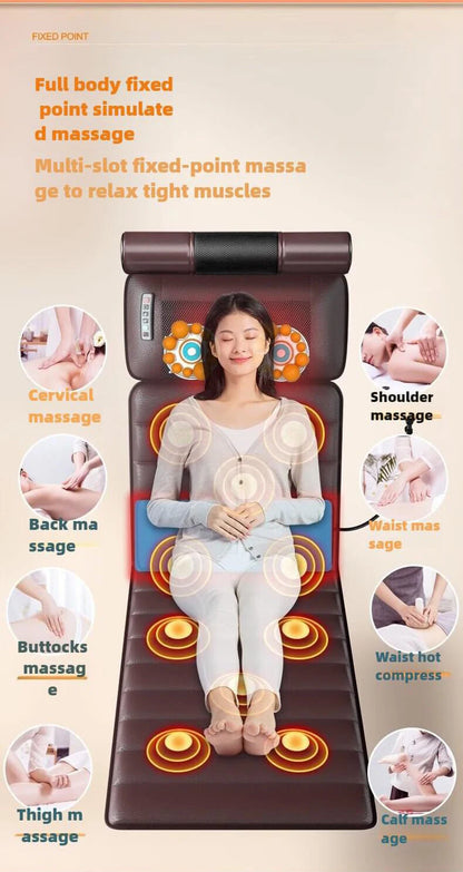 Elektrische Ganzkörpermassage-Matratze mit Heizung, Handsteuerung, Schulter-Nacken-Taillen-Airbag-Rücken-Knet-Vibrations-Massagekissen