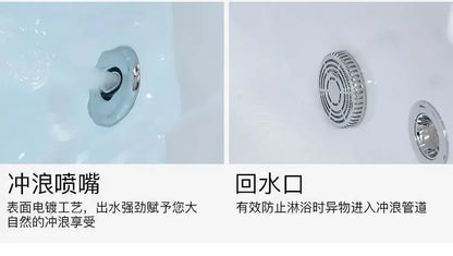 Thickened acrylic bathtub Small apartment Adult Surfing massage Constant temperature heating Smart