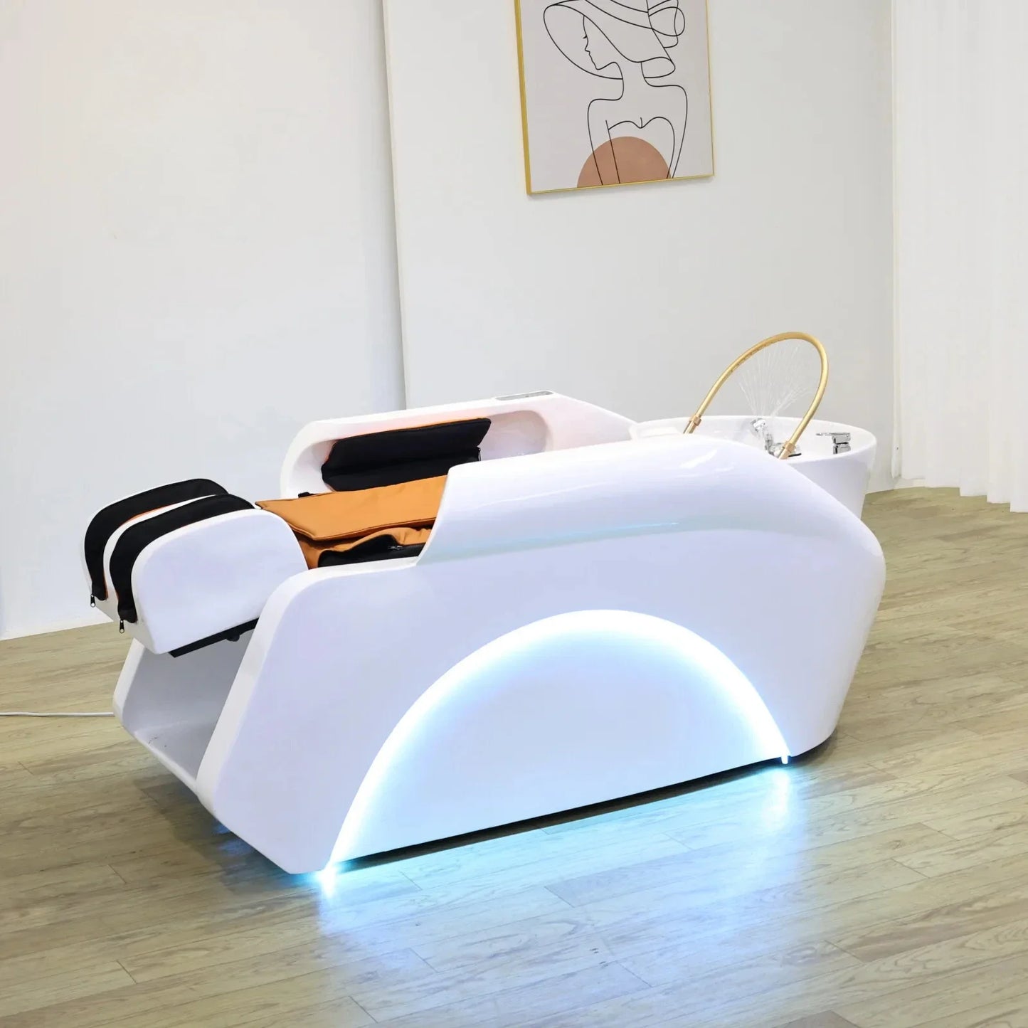 2026 Salon Shampoo-Massagebett mit integriertem Elektromassagegerät, Hydrotherapie Kopf-SPA, Gewerbemöbel, automatisch