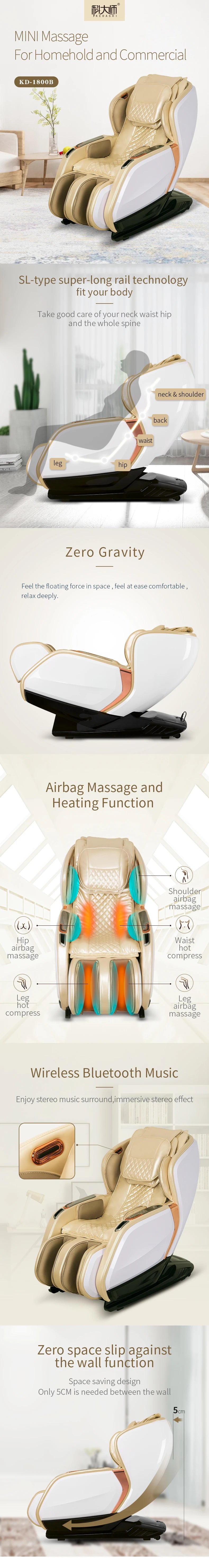 SL-Schiene Heizkompresse 2D Smart Massagesessel Ganzkörper-Kneten Shiatsu-Klopfen Heizen