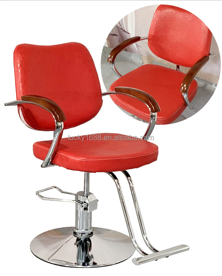 Verstellbarer Friseurstuhl mit Hydrauliklift 360° drehbar, PU-Leder Salonstuhl für Friseure, Beauty Spa Friseurladen