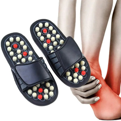 Portable Sandals Reflexology Massage Acupressure Foot Massager with Replaceable Head Thick Bottom EVA Foot Massage Slipper