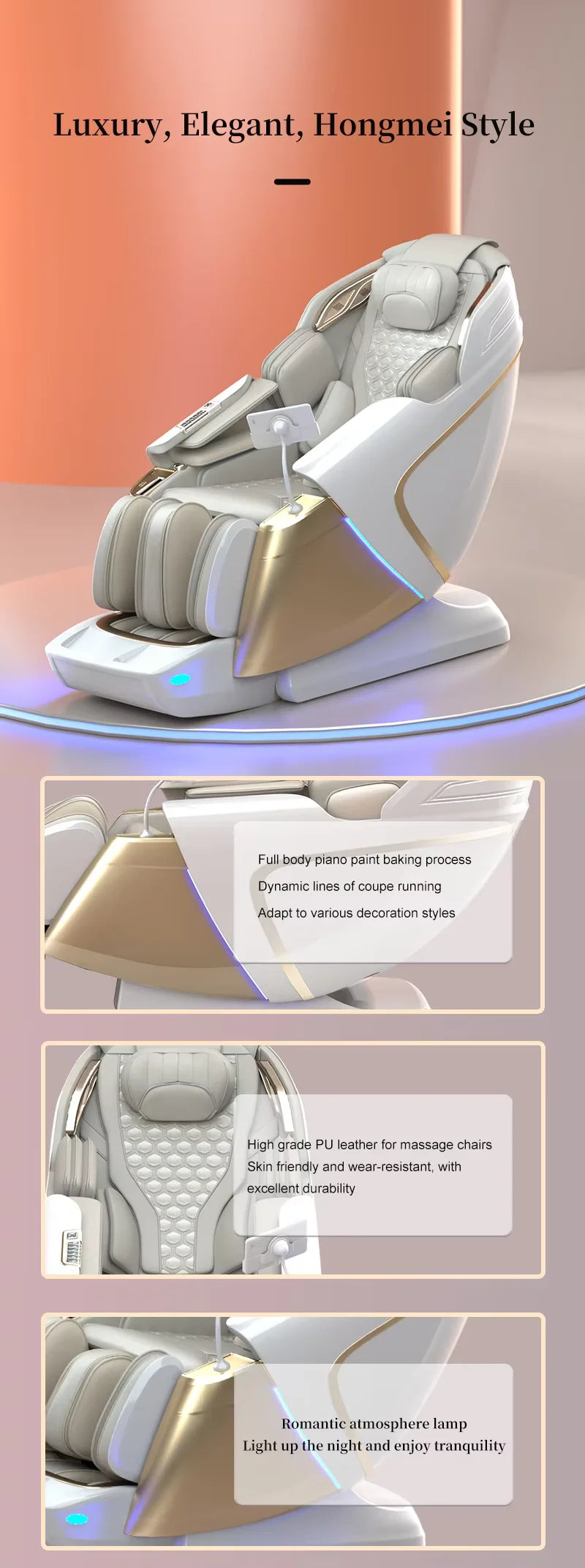 OEM Modern Shiatsu Massager Blood Circulation SL Track Full Body Luxury 4d Ai Zero Gravity Massage Chair