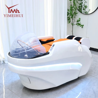 Luxuriöses professionelles Gesundheits-Shampoo-Bett, Spa-Kopf-Wassertherapie, elektrisches Massage-Shampoo-Bett