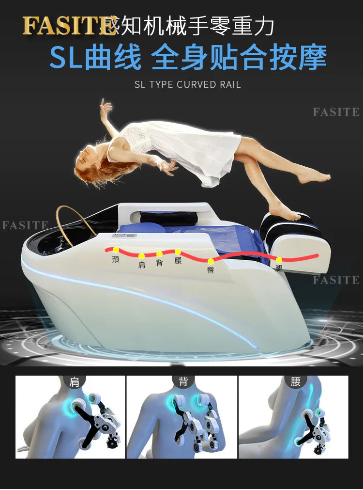Electric massage shampoo bed Beauty salon shampoo bed Hair salon Flushing bed Fiberglass shampoo  Water circulation
