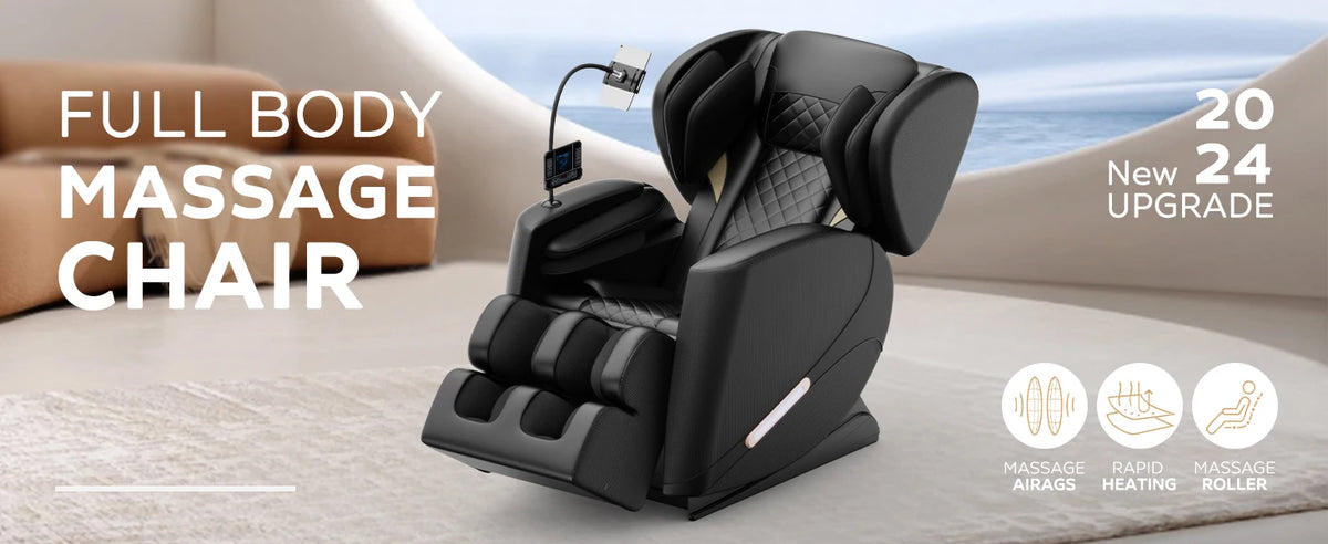 Massagesessel mit Zero-Gravity-Funktion und Ganzkörper-Luftdruckmassage, Fußentspannung und Bluetooth-Audioverbindungsfunktion
