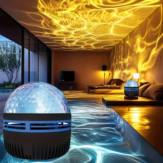 USB Powered Water Wave Effect Projector – 7 Color Modes, Ambient Night Light