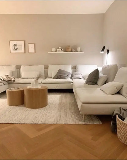 Minimalistische Multi-Seat Leder Ecksofa Kombination Modern Einfaches Wohnzimmer Sofas Erste Schicht Rindsleder L-Form Sofa-Set