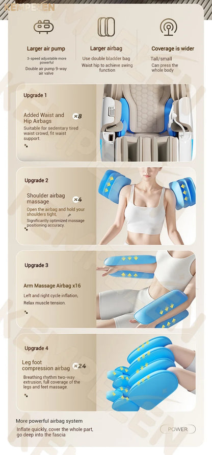 Flaggschiff 4D+3D Dual-Core Smart Massagesessel | KI-Zielerkennung & 149cm SL-Schiene | 6 Meditationsmodi & Zero Gravity Rocking