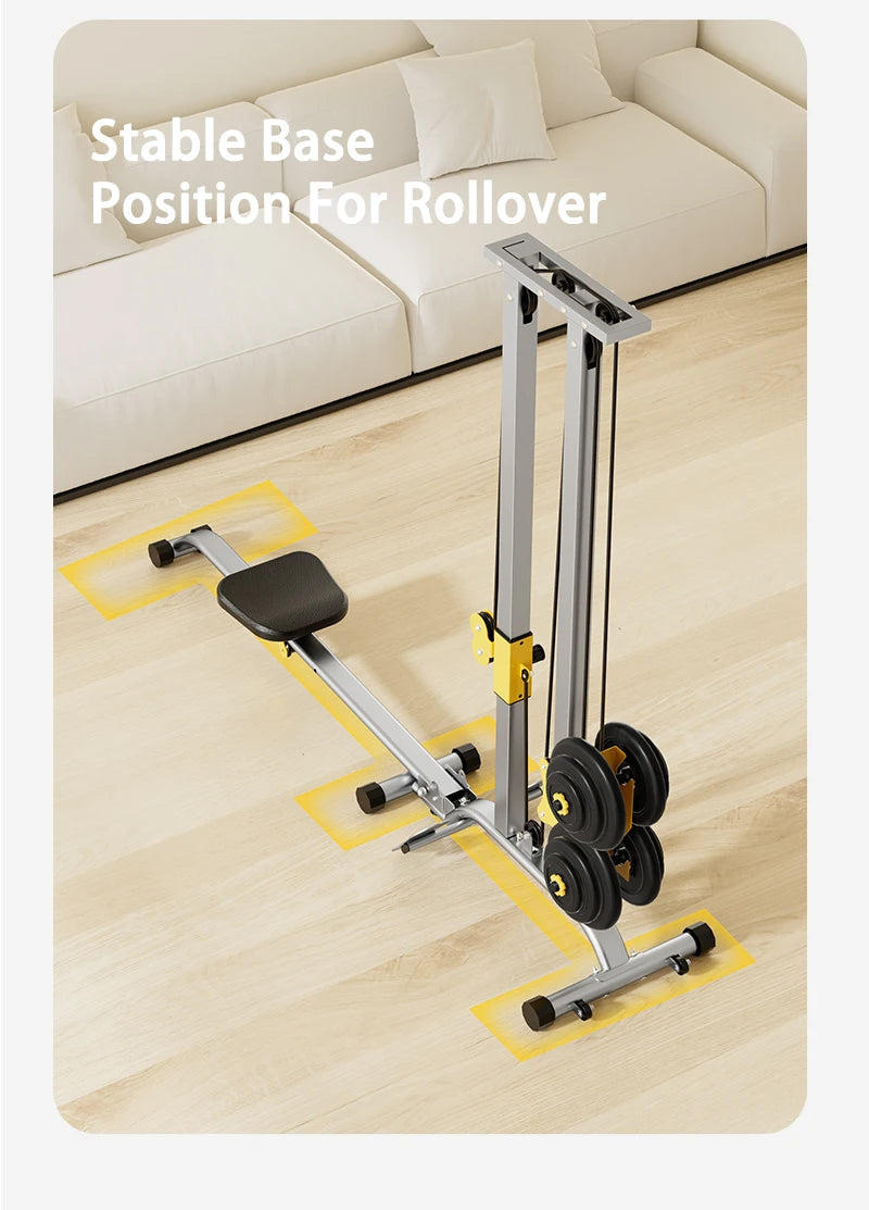 Home Gym LAT Pull Down Machine with High & Low Pulleys Fitness Rowing Machine100KG with LAT and Low Row Bars for Muscle Training