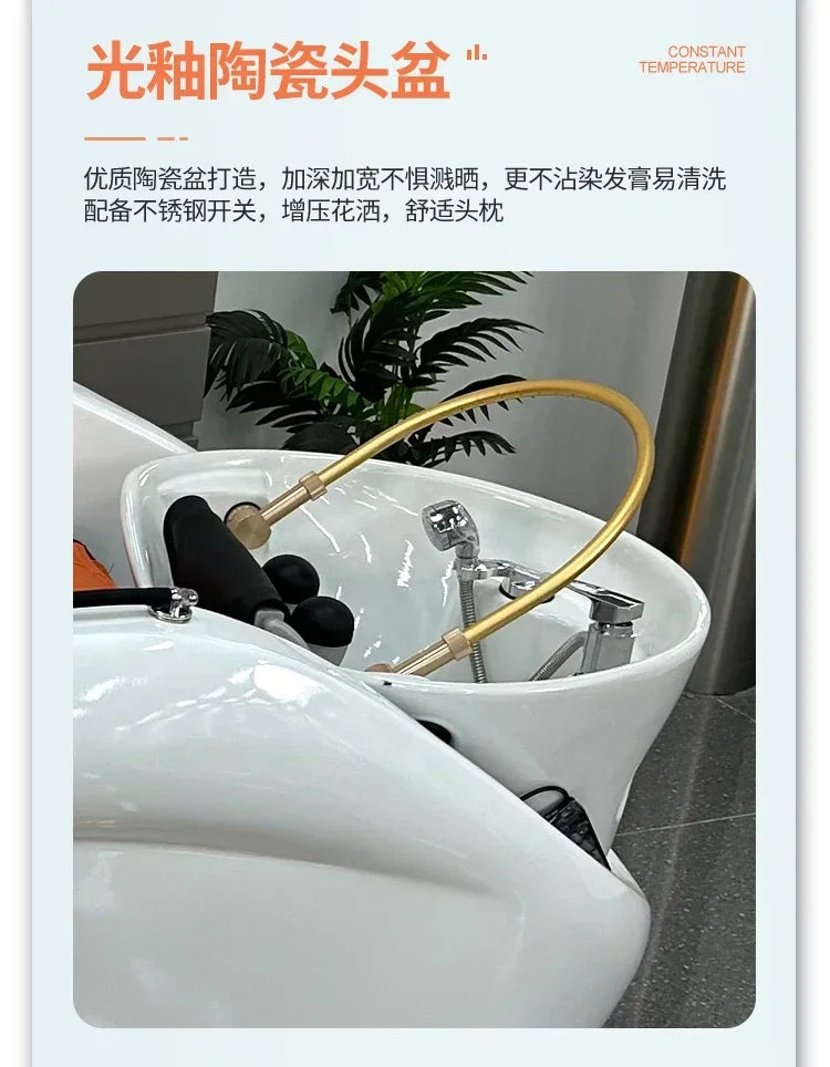 Nordic Hair Spa Massagebett, Salon-Frisierstühle, Maschine, Shampoo-Rückspüler, Kopfhautwasser, Friseur, Mobiliar, Friseurausstattung, Lagerbestand