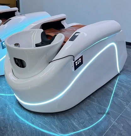 Massage-Shampoo-Bett Friseur-Haarsalon Elektrischer Laden Multifunktions-Shampoo-Stuhl Salonmöbel Begasungsmassagebett
