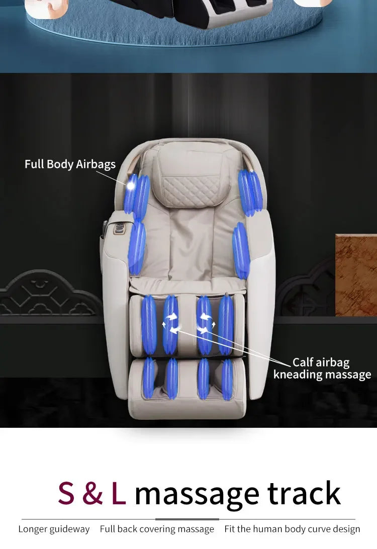 2021 4D Massagesessel Schwerelosigkeit schwarz mit Wadenmassage
